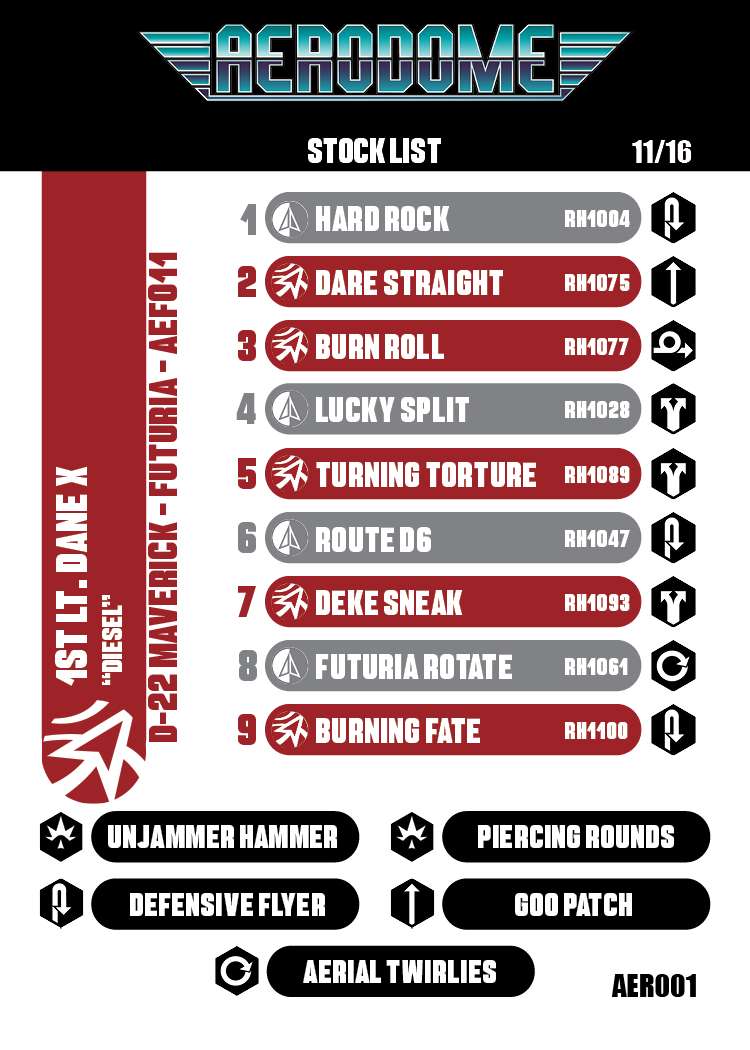 A Stock Card listing a deck idea for Dane X