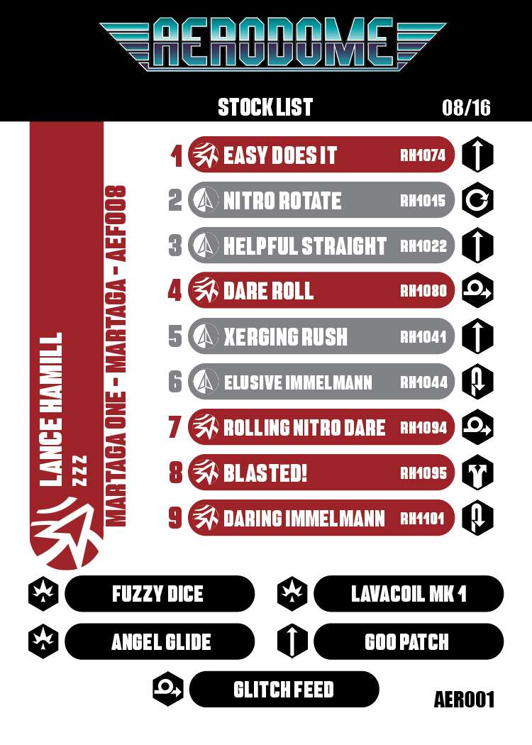 A Stock Card listing a deck idea for Lance Hamill
