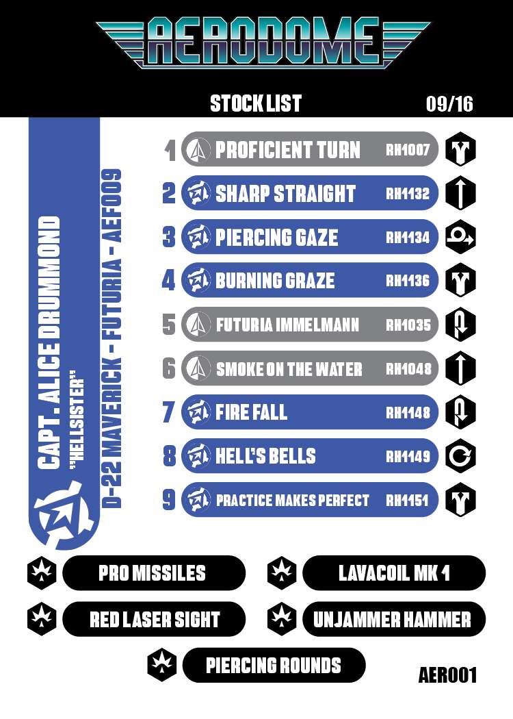 A Stock Card listing a deck idea for Alice Drummond